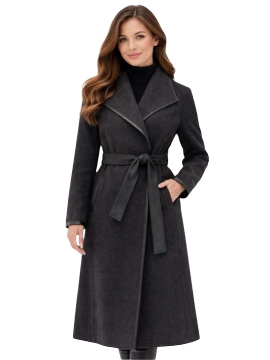 Tahari Jackets & Blazers - Tahari Grey Wrap Coat Size Large